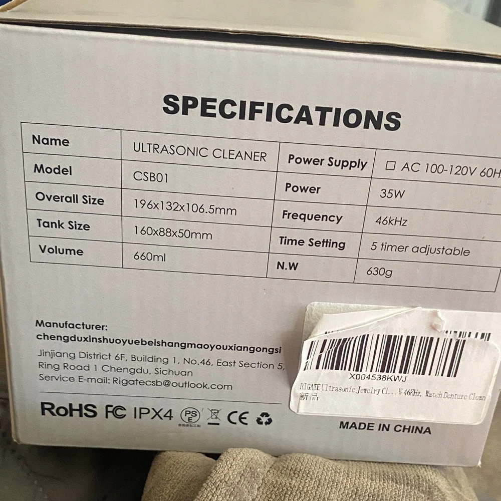 White Digital Ultrasonic Cleaner with LED Display